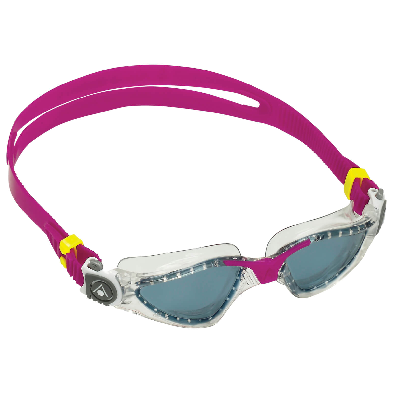 Men's Swimming Goggles Aqua Sphere Kayenne Compact Adult Triathlon Open Water Transparent/Raspberry - Dark Alternate 2