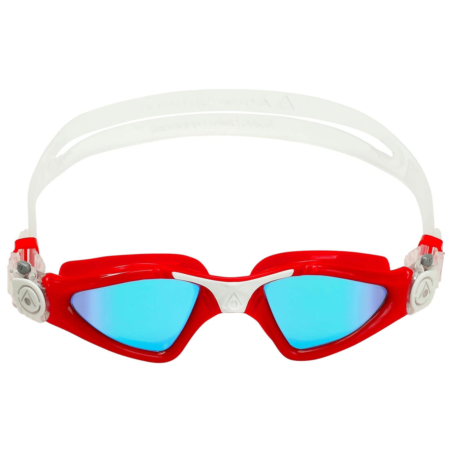 Men's Swimming Goggles Aqua Sphere Kayenne Compact Adult Triathlon Open Water Red/White - Blue Titanium Mirrored Alternate 1