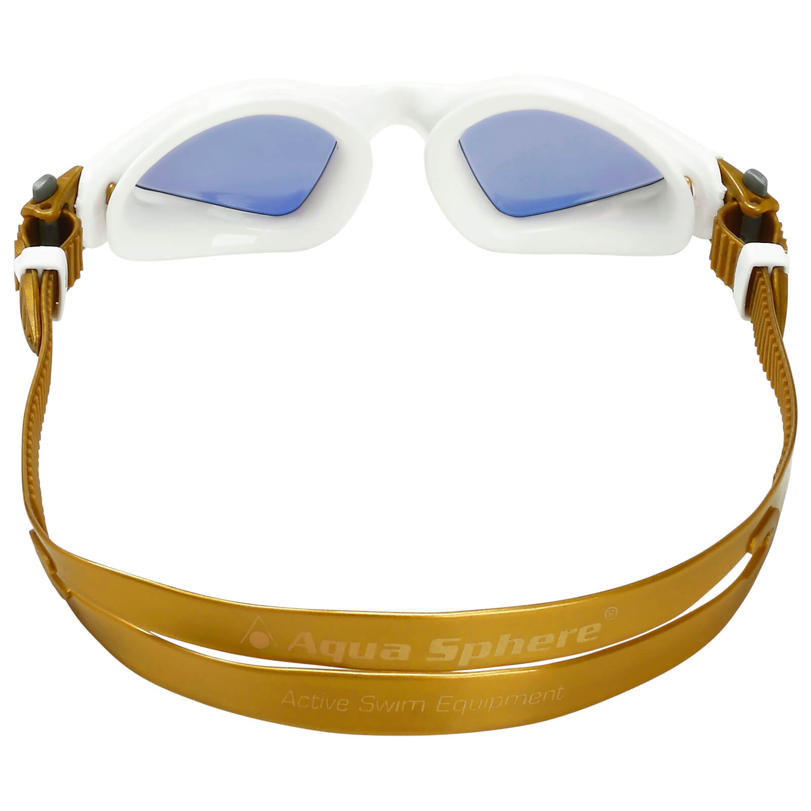 Men's Swimming Goggles Aqua Sphere Kayenne Compact Adult Triathlon Open Water White/Gold - Gold Titanium Mirrored Alternate 3