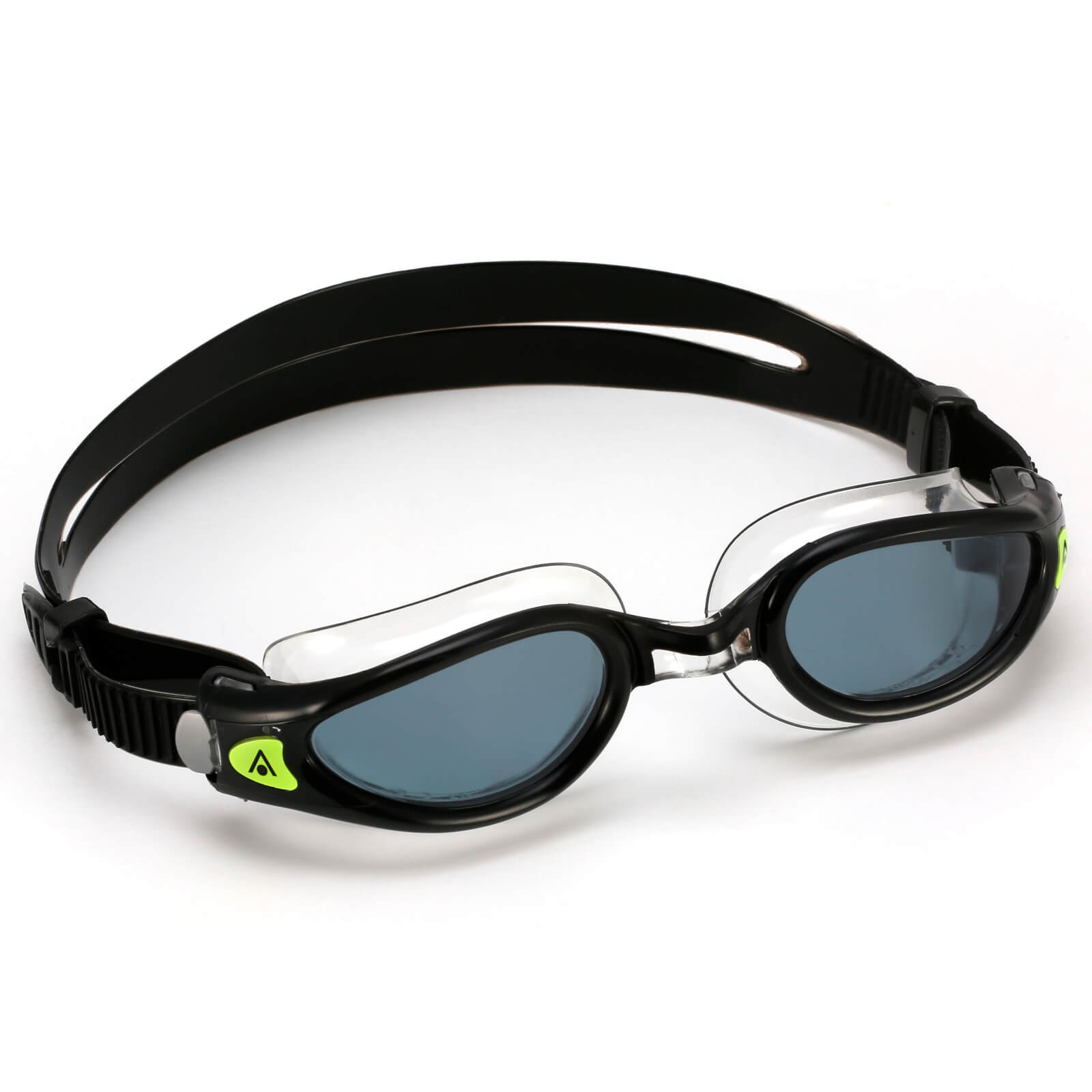 Men's Swimming Goggles Aqua Sphere Kaiman Exo Adult Triathlon Open Water Black/Clear - Smoke Alternate 2
