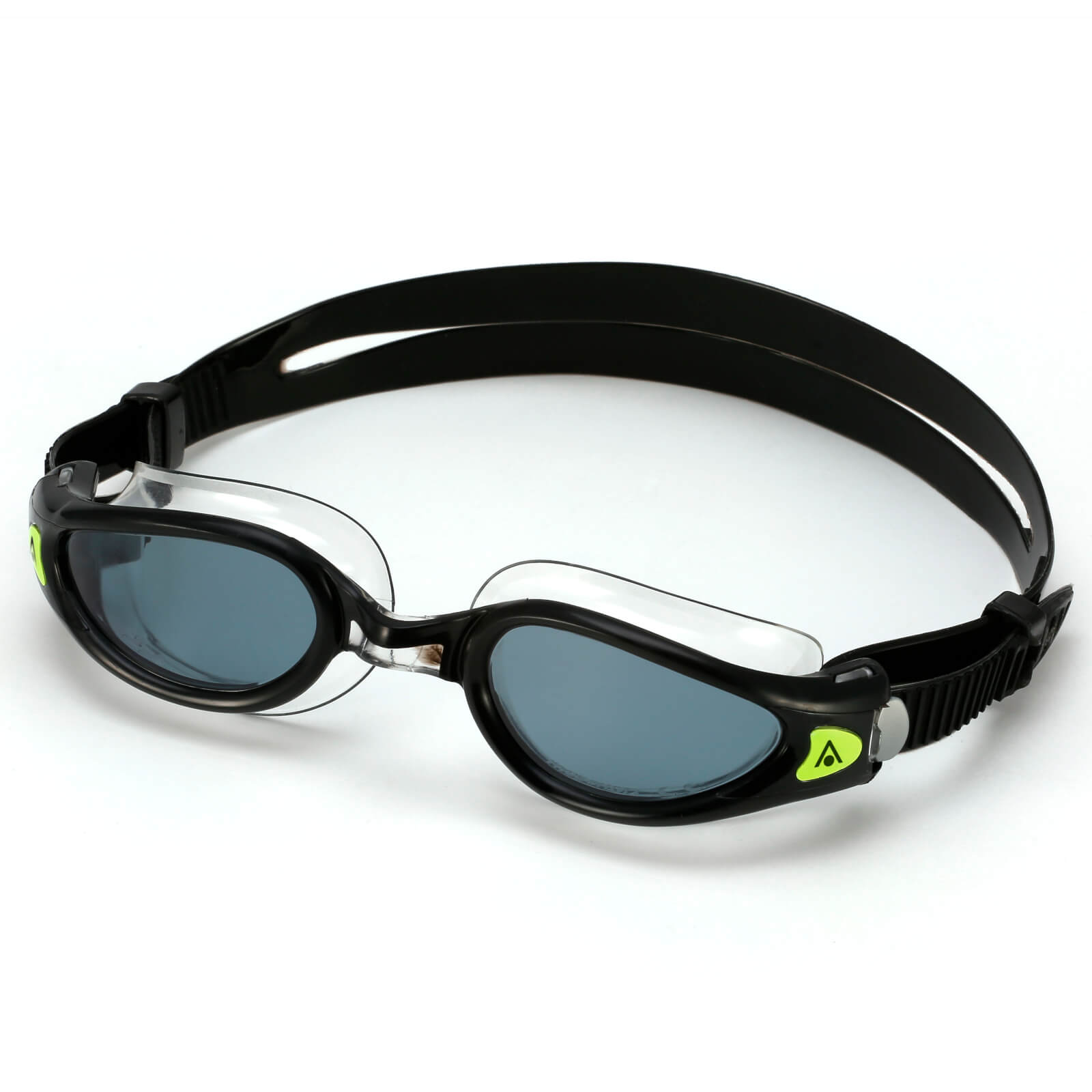 Men's Swimming Goggles Aqua Sphere Kaiman Exo Adult Triathlon Open Water Black/Clear - Smoke