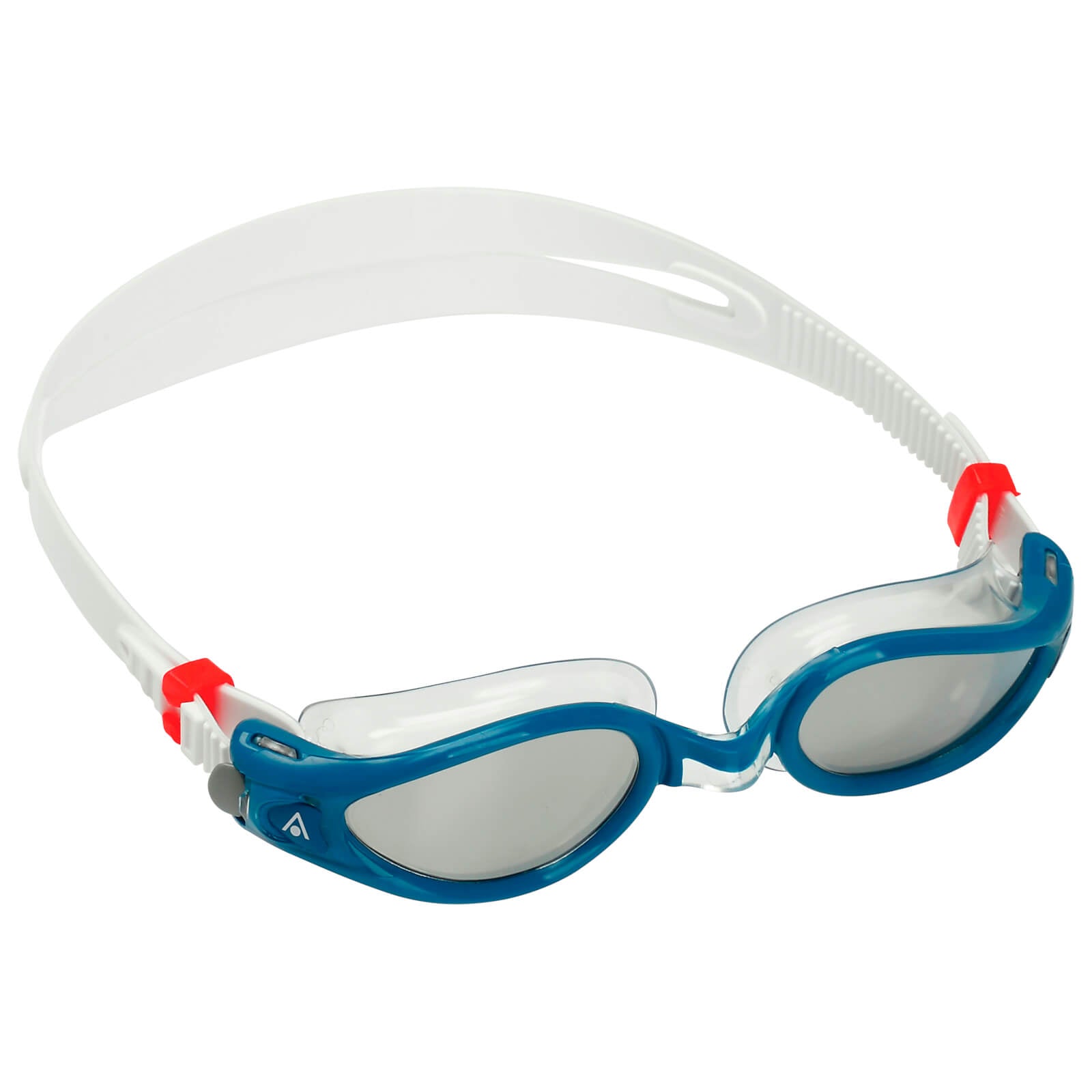 Men's Swimming Goggles Aqua Sphere Kaiman Exo Adult Triathlon Open Water Blue/Transparent - Polarised Silver Mirrored Alternate 2
