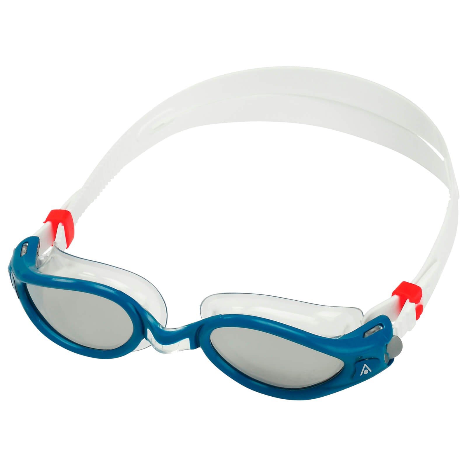 Men's Swimming Goggles Aqua Sphere Kaiman Exo Adult Triathlon Open Water Blue/Transparent - Polarised Silver Mirrored