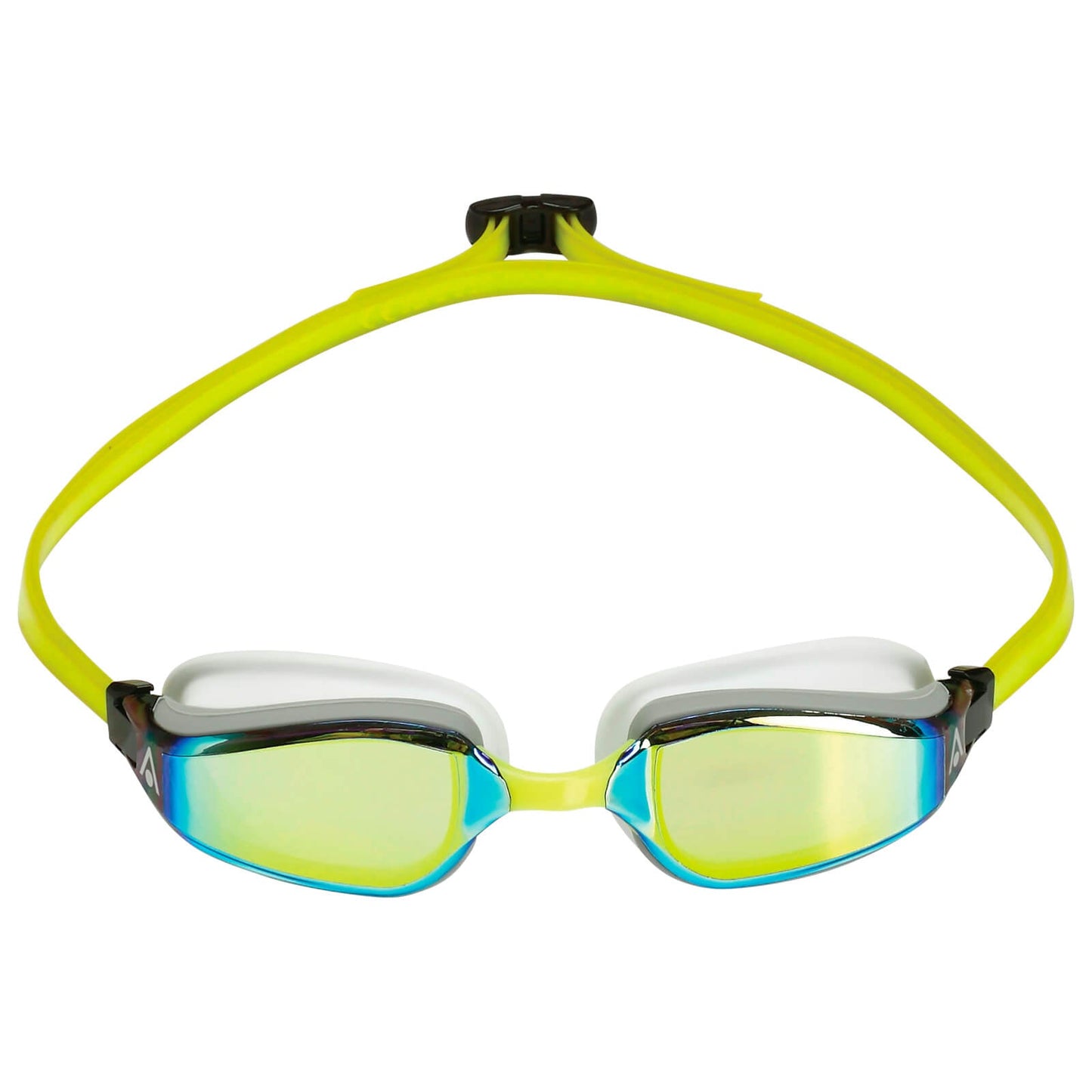 Men's Swimming Goggles Aqua Sphere Fastlane Adult Fitness Pool White/Yellow - Yellow Titanium Mirrored Alternate 1