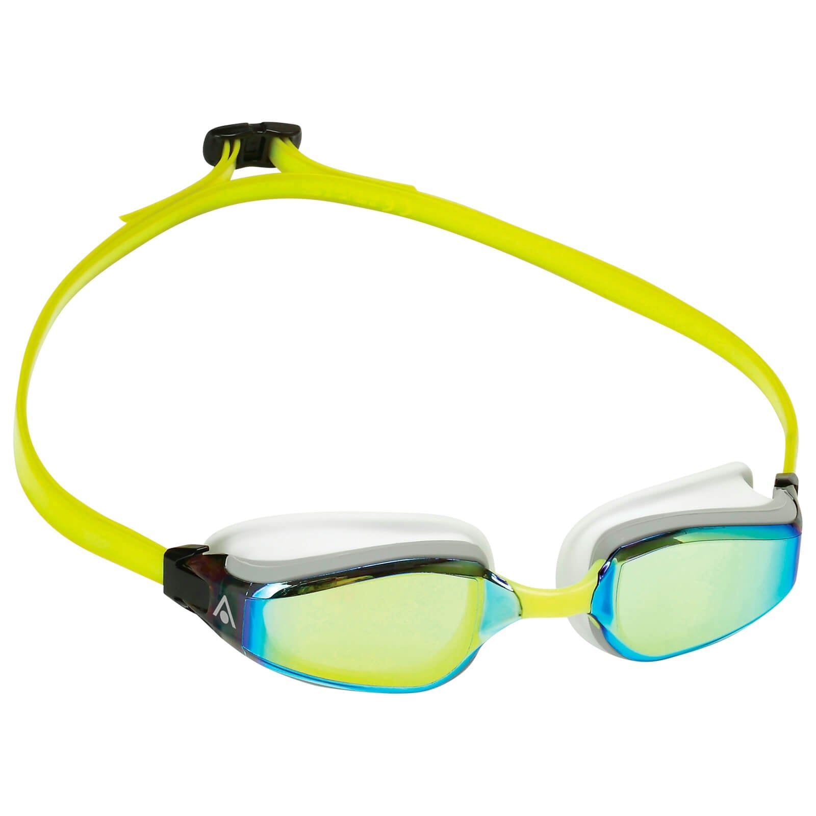 Men's Swimming Goggles Aqua Sphere Fastlane Adult Fitness Pool White/Yellow - Yellow Titanium Mirrored Alternate 2
