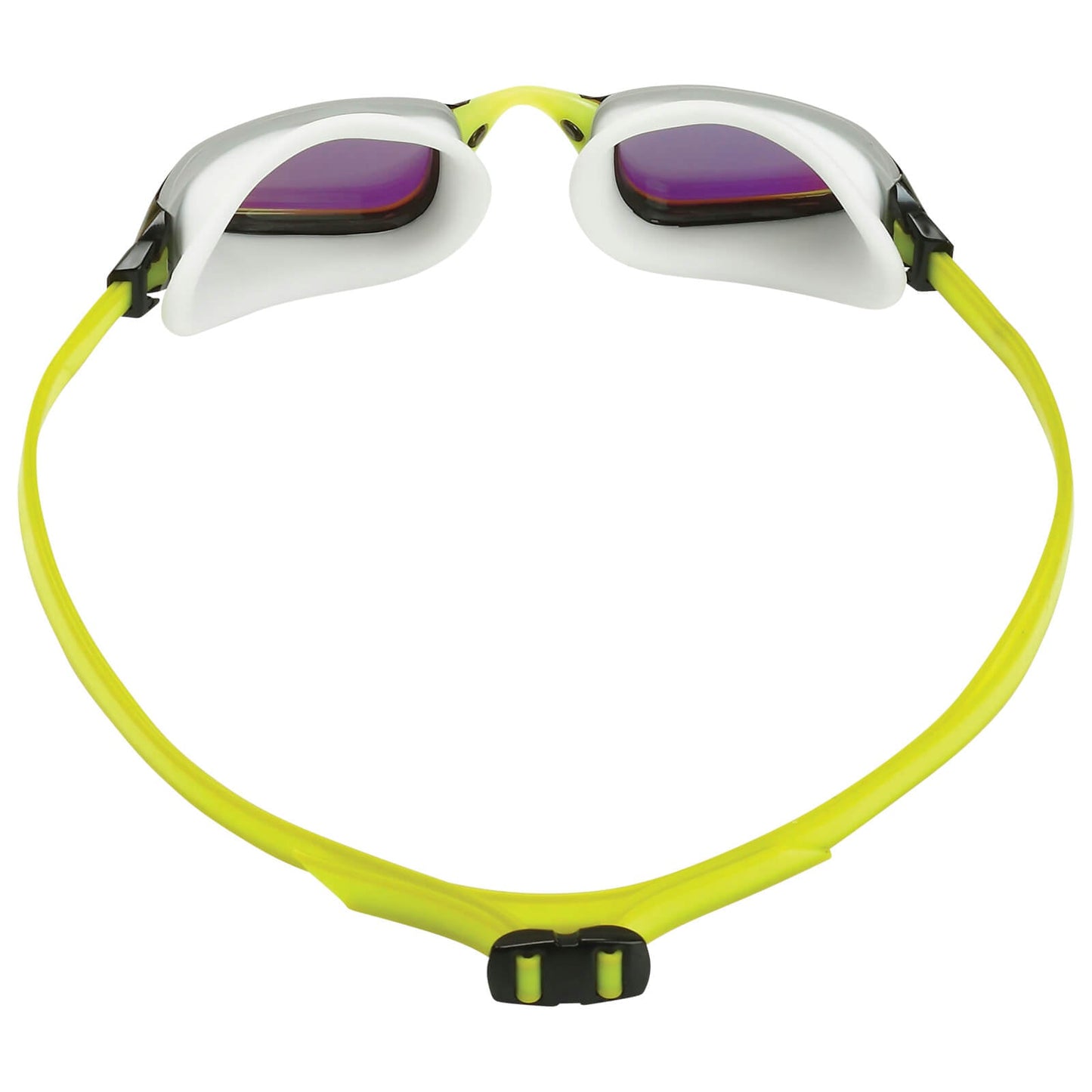Men's Swimming Goggles Aqua Sphere Fastlane Adult Fitness Pool White/Yellow - Yellow Titanium Mirrored Alternate 3