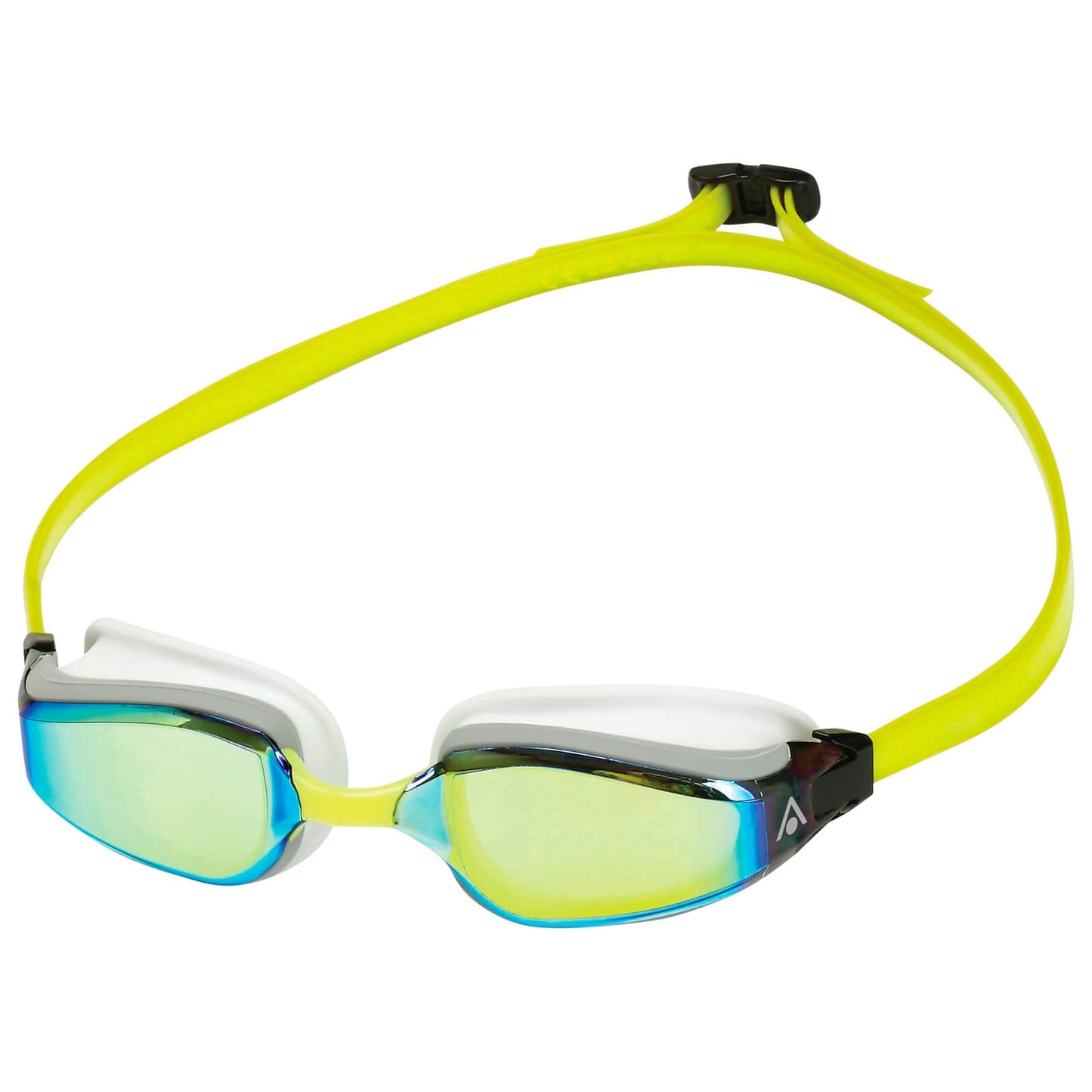 Men's Swimming Goggles Aqua Sphere Fastlane Adult Fitness Pool White/Yellow - Yellow Titanium Mirrored