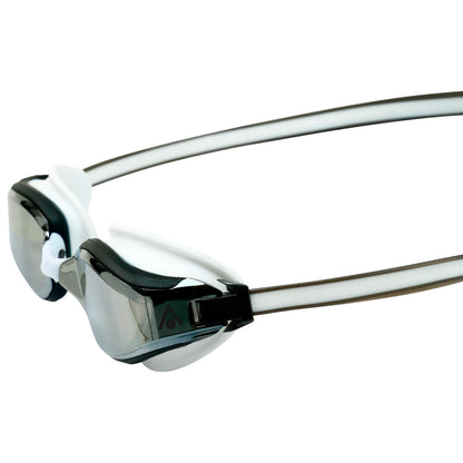 Men's Swimming Goggles Aqua Sphere Fastlane Adult Fitness Pool White/Grey - Silver Mirrored Alternate 4