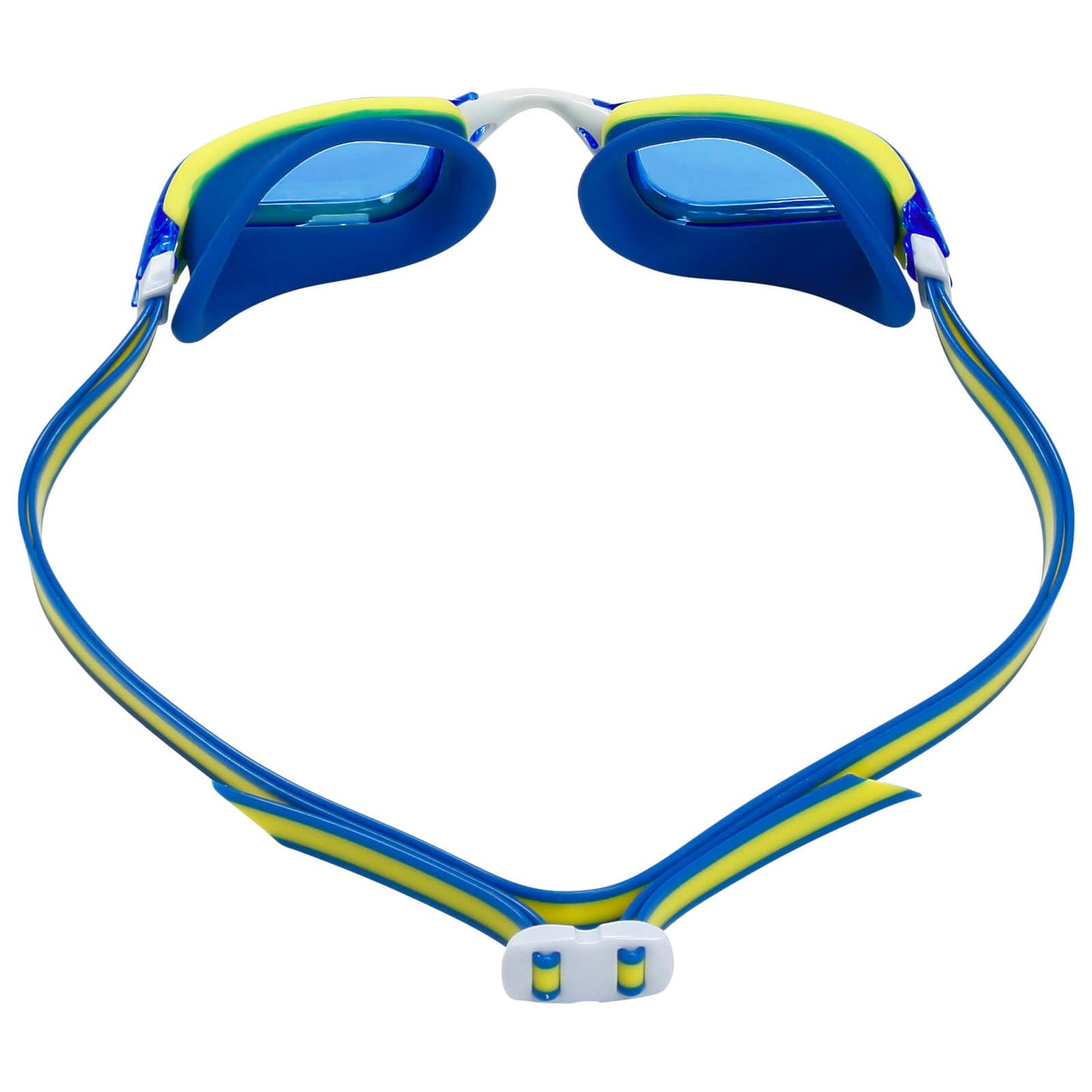 Men's Swimming Goggles Aqua Sphere Fastlane Adult Fitness Pool Blue/Yellow - Blue Tinted Alternate 3