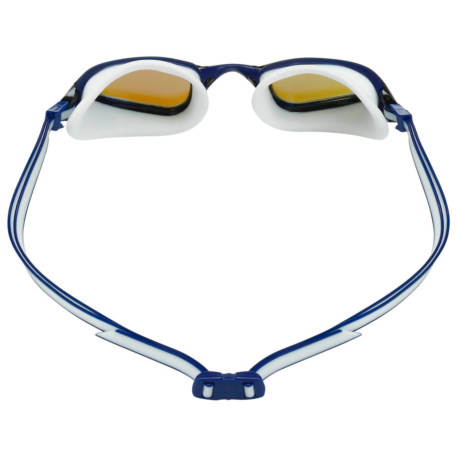 Men's Swimming Goggles Aqua Sphere Fastlane Adult Fitness Pool Blue/White - Blue Titanium Mirrored Alternate 3