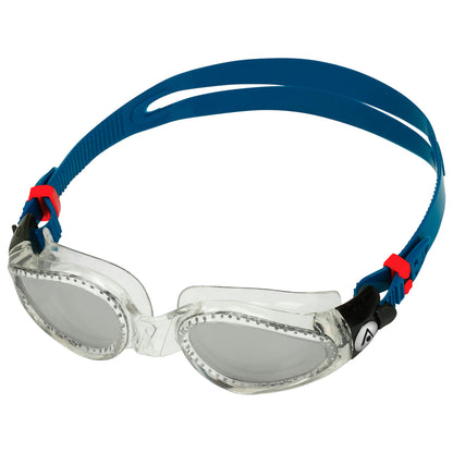 Men's Swimming Goggles Aqua Sphere Kaiman Adult Fitness Pool Transparent/Blue - Silver Mirrored