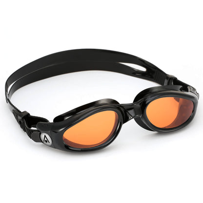 Men's Swimming Goggles Aqua Sphere Kaiman Adult Fitness Pool Black - Amber Tinted Alternate 2