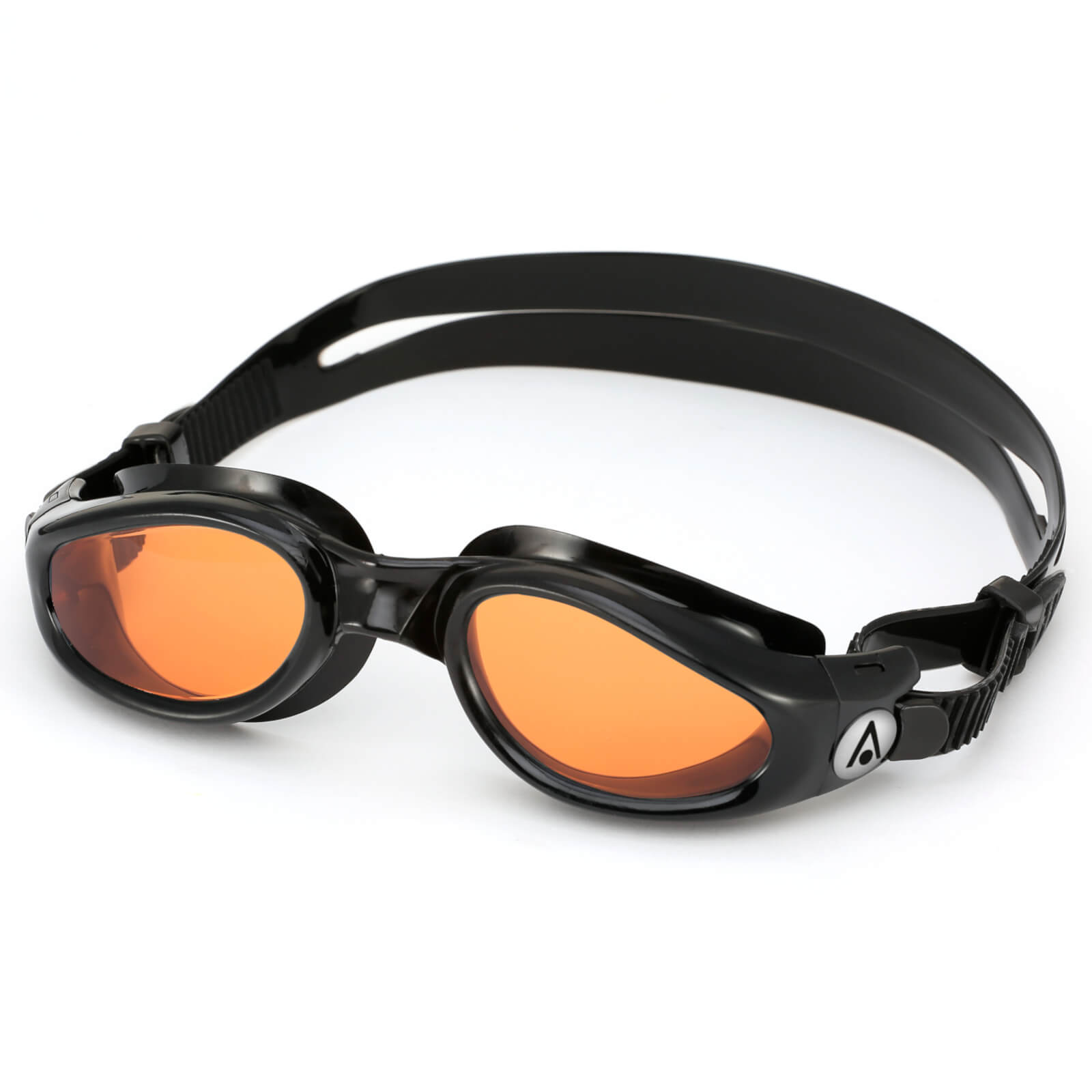 Men's Swimming Goggles Aqua Sphere Kaiman Adult Fitness Pool Black - Amber Tinted