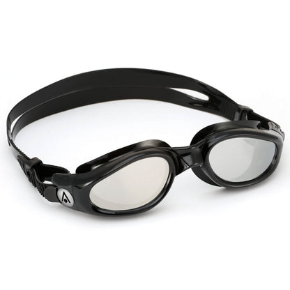 Men's Swimming Goggles Aqua Sphere Kaiman Adult Fitness Pool Black - Silver Mirrored Alternate 2