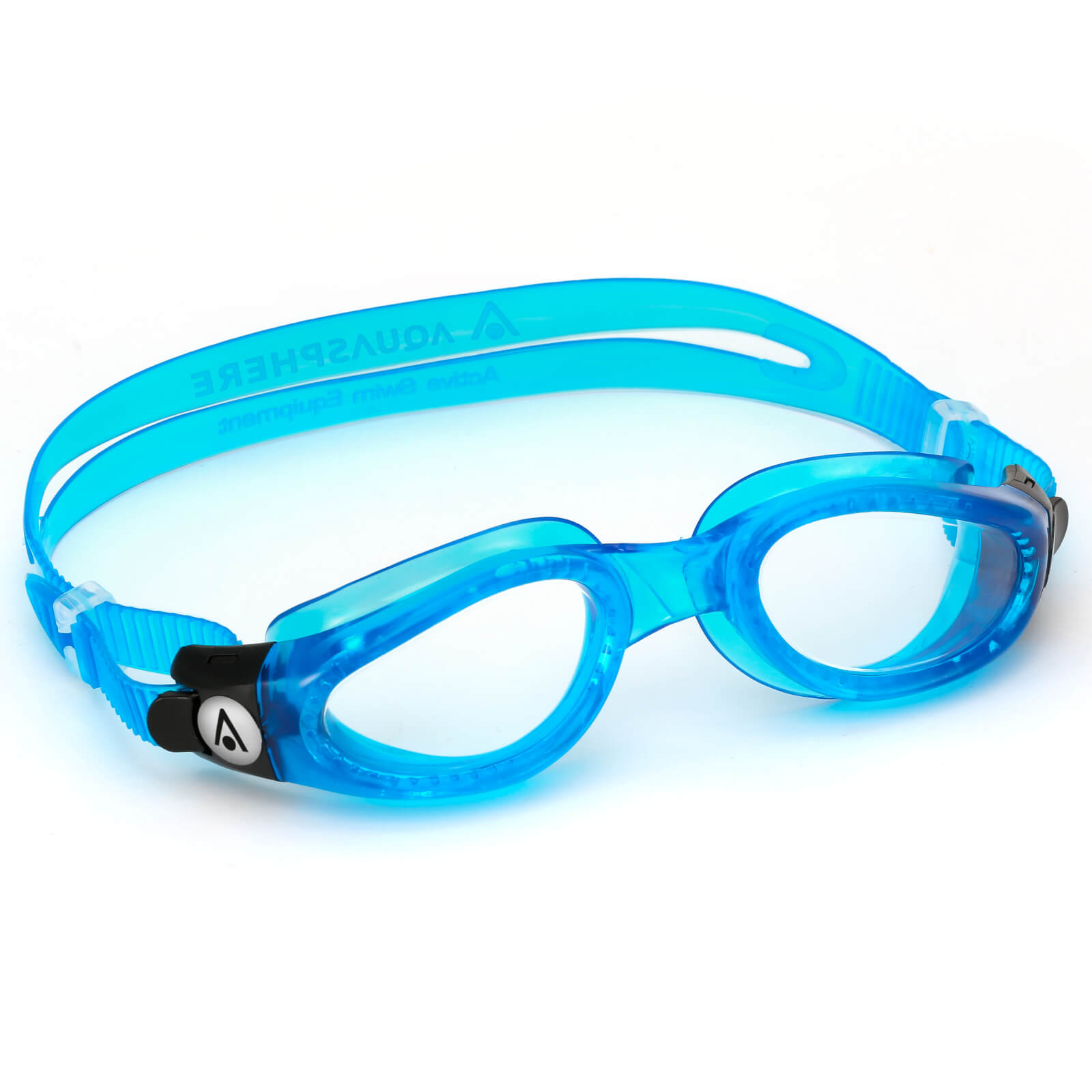 Men's Swimming Goggles Aqua Sphere Kaiman Adult Fitness Pool Light Blue - Clear Alternate 2