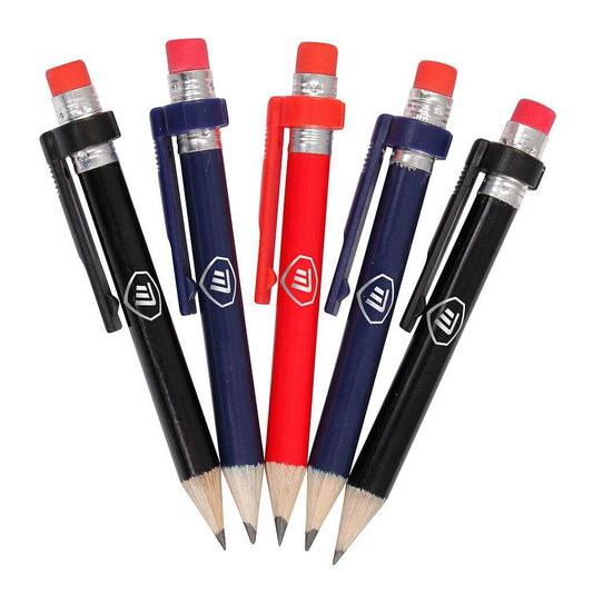Golf Accessory Masters Wood Pencils With Clip & Eraser x5 Pack