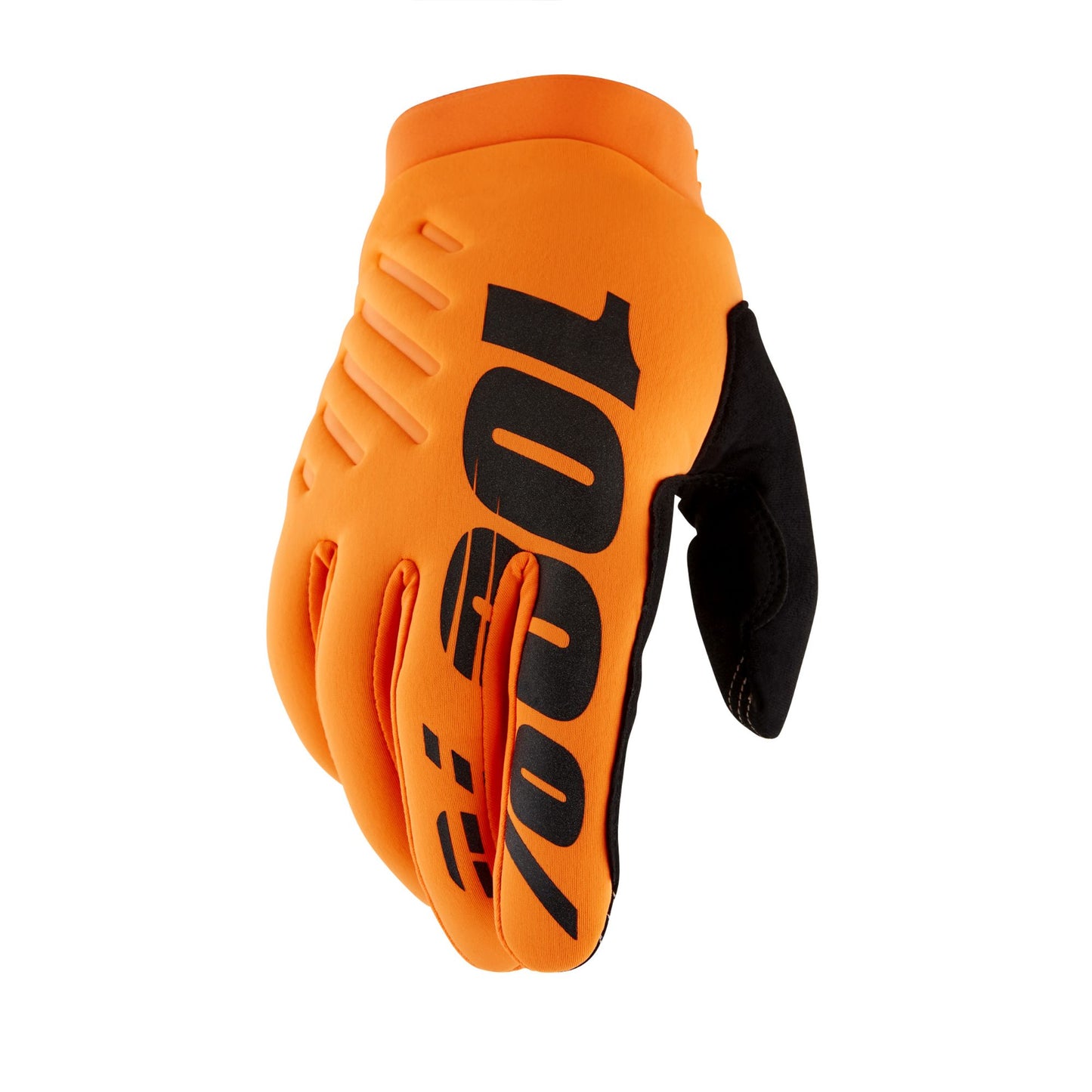 Men's Full Finger Cycling Gloves 100% Brisker AW22 Cold Weather Fluro Orange/Black XX Large