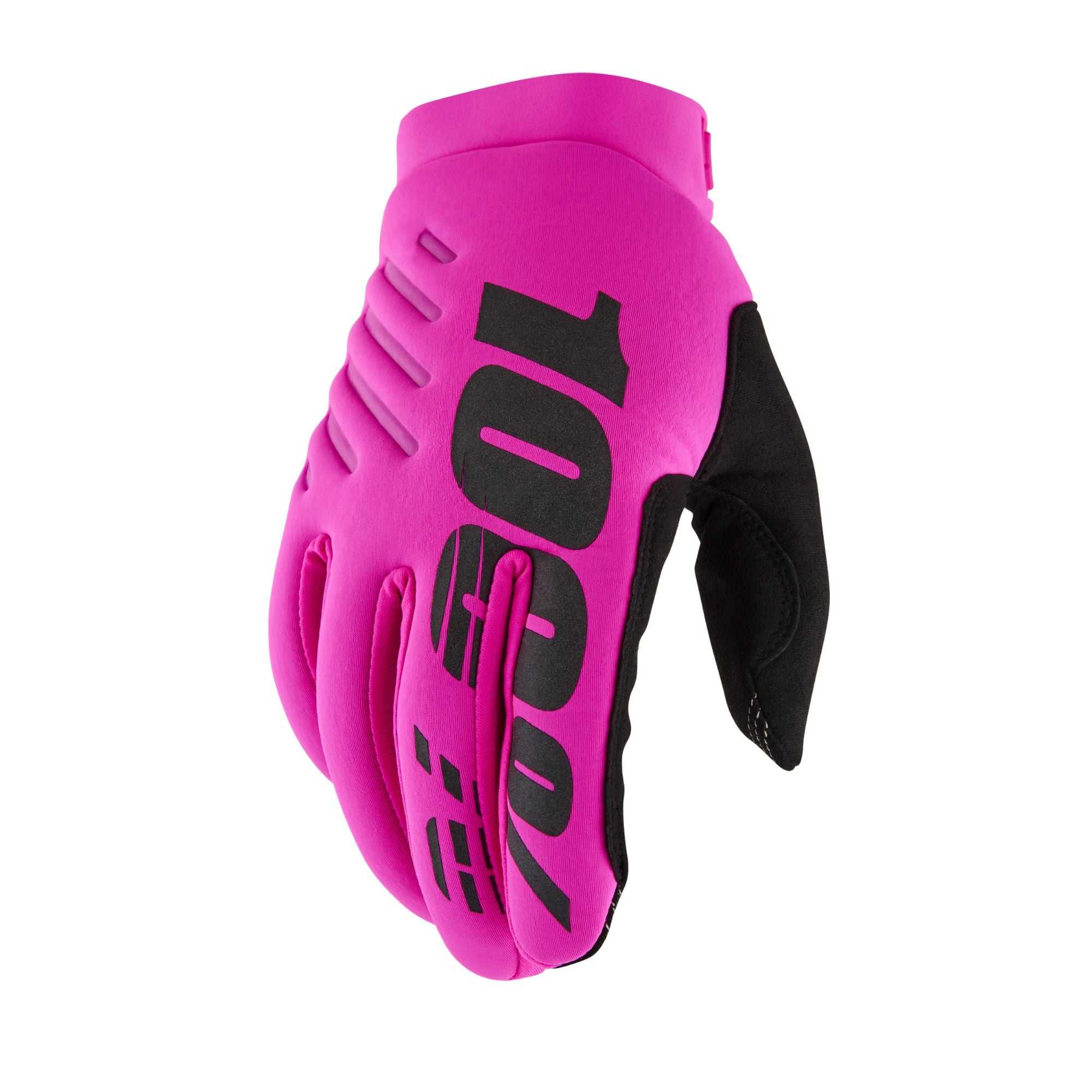 Ladies Full Finger Cycling Gloves 100% Brisker Ladies AW22 Cold Weather Neon Pink/Black X Large
