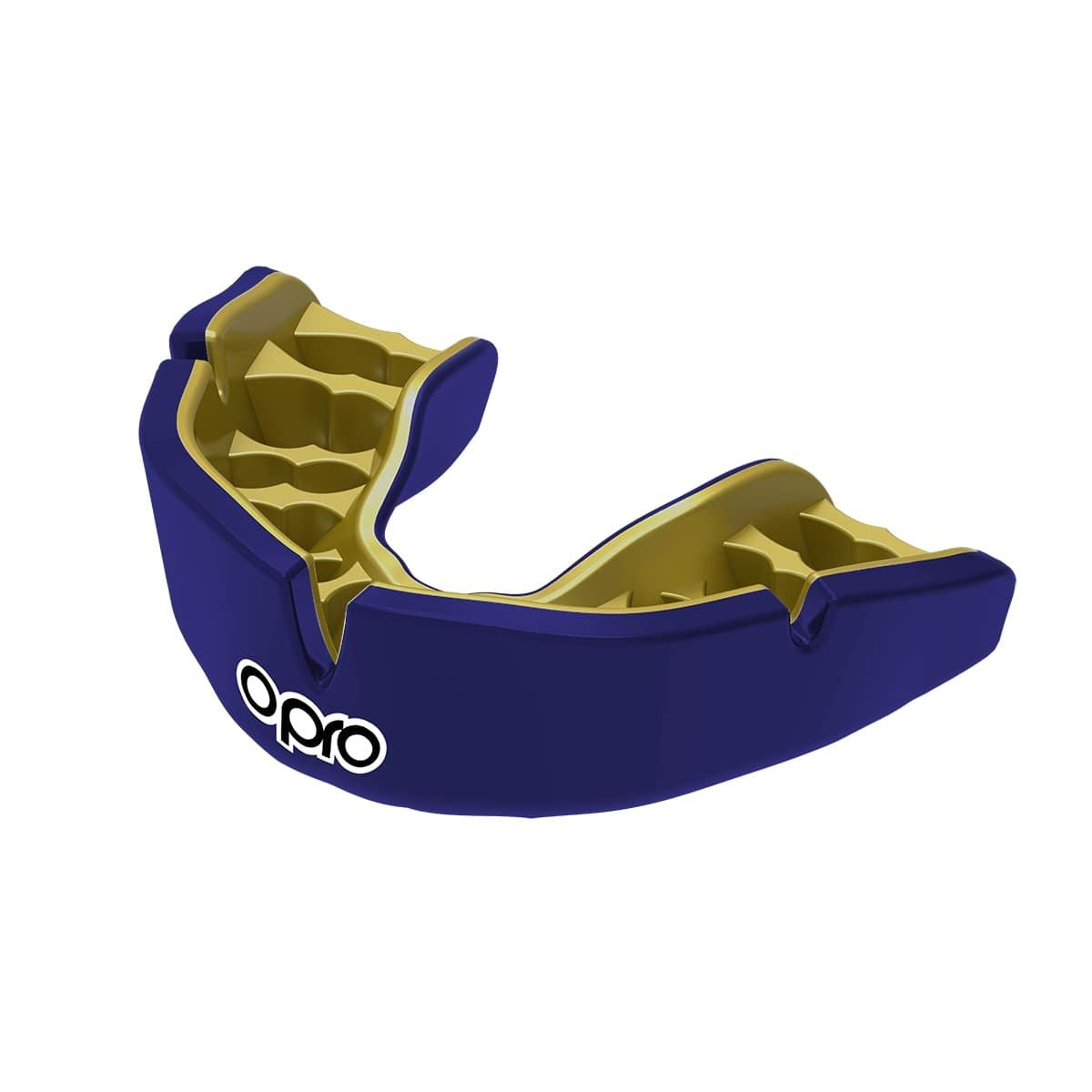 Men's Rugby Protective Mouthguard Opro Instant Custom Fit Adult 2022 Dark Blue/Gold