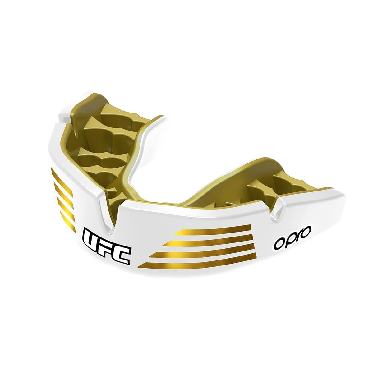 Men's Rugby Protective Mouthguard Opro Instant Custom Fit UFC 2022 Gold/White