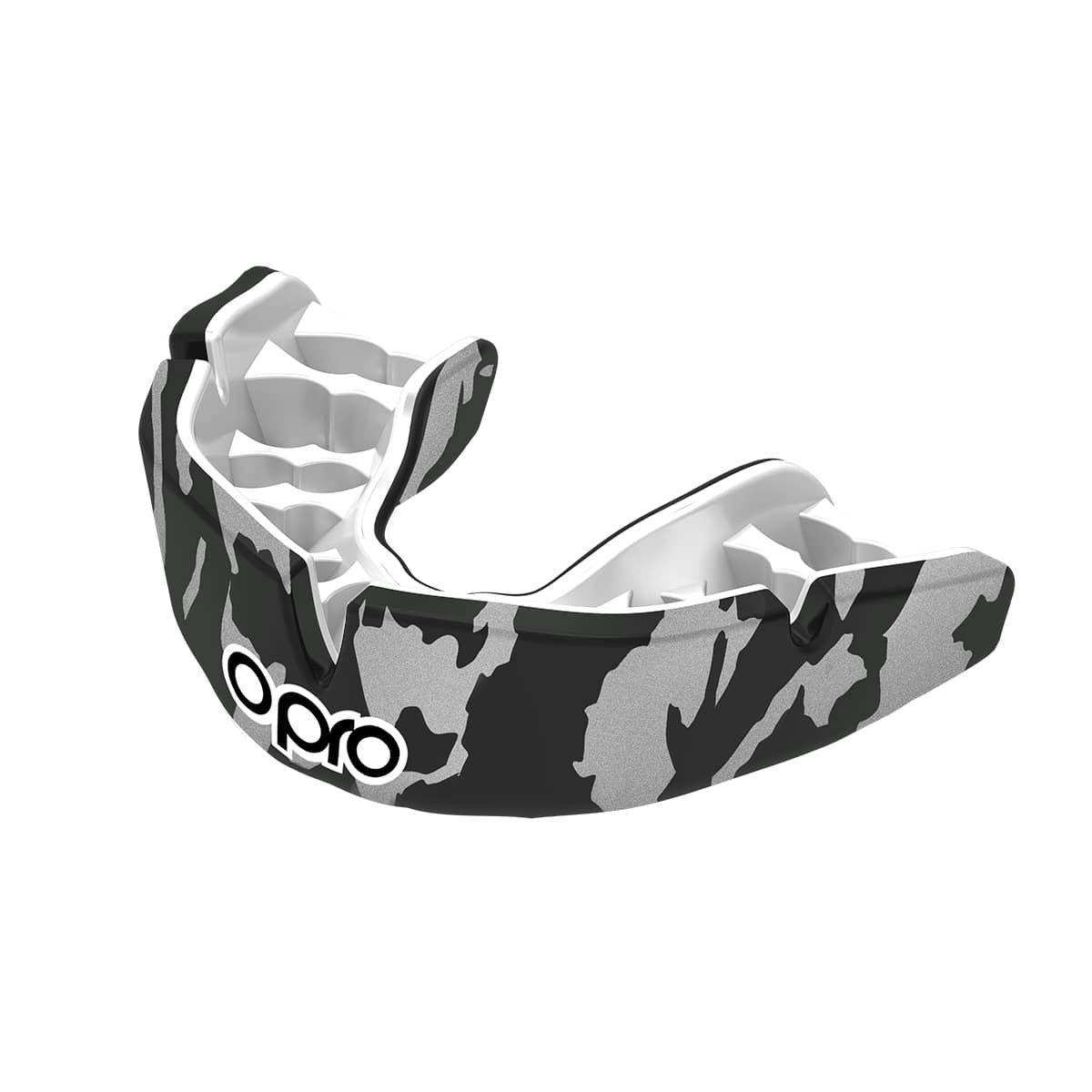 Men's Rugby Protective Mouthguard Opro Instant Custom Fit Camo 2022 Black/White/Silver