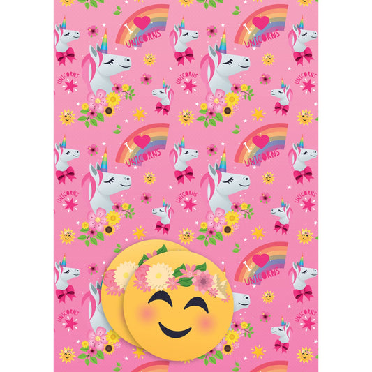 Gift Wrapping Paper Danilo Joypixels Unicorn 10 Sheets With 8 Tags