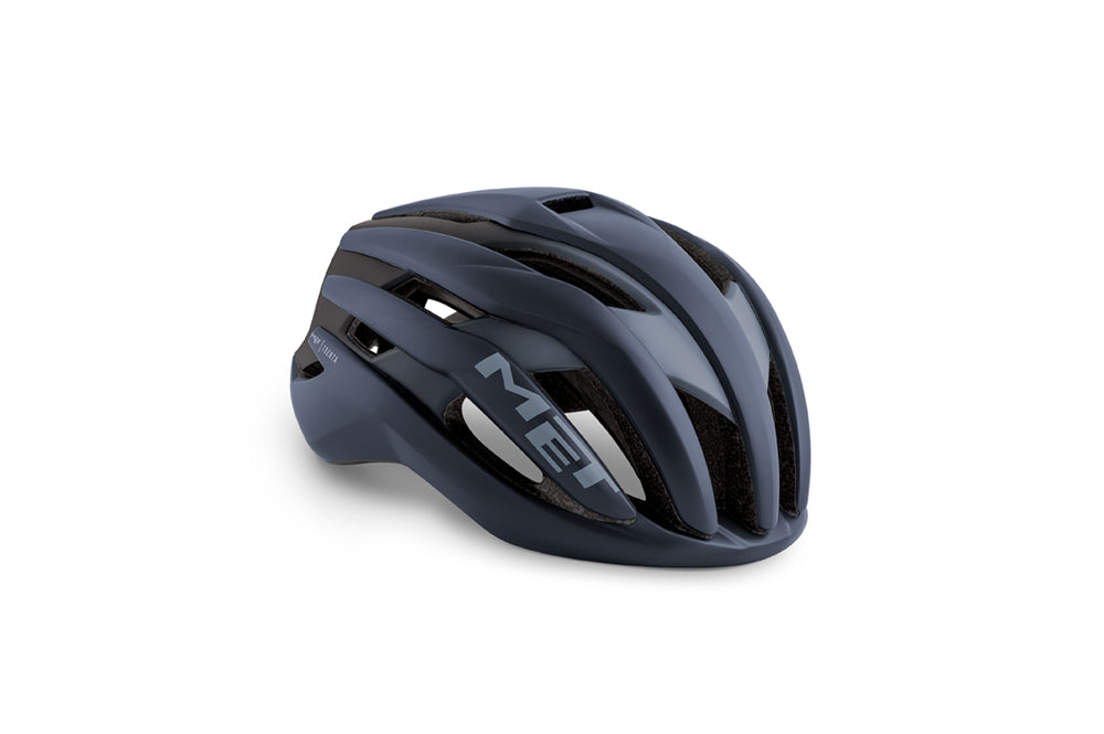 MET Trenta Cycling Helmet Blue Shaded Black Small (52-56cm)