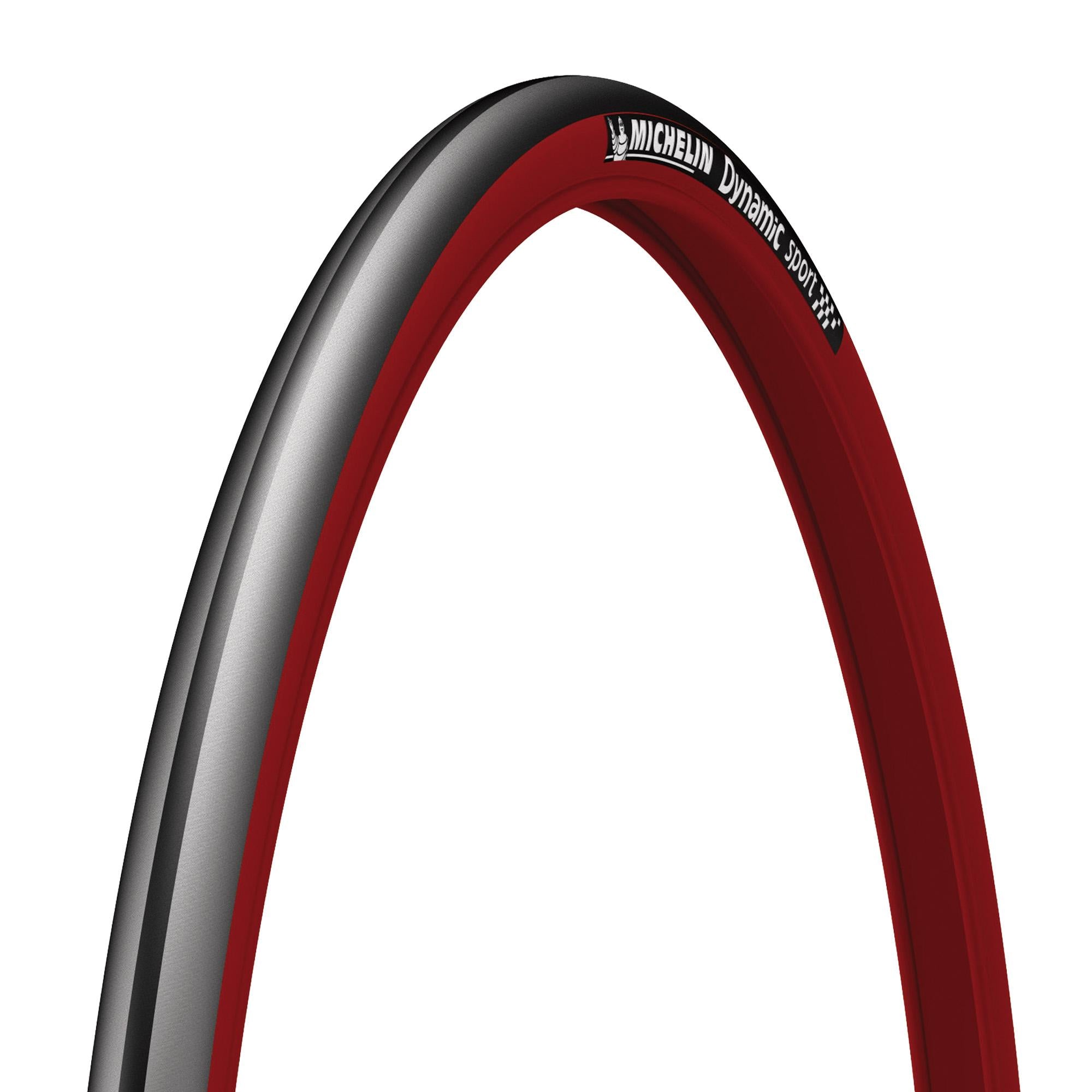 700c Bike Clincher Tyre Michelin Dynamic Sport Wire 700x23c Black/Red