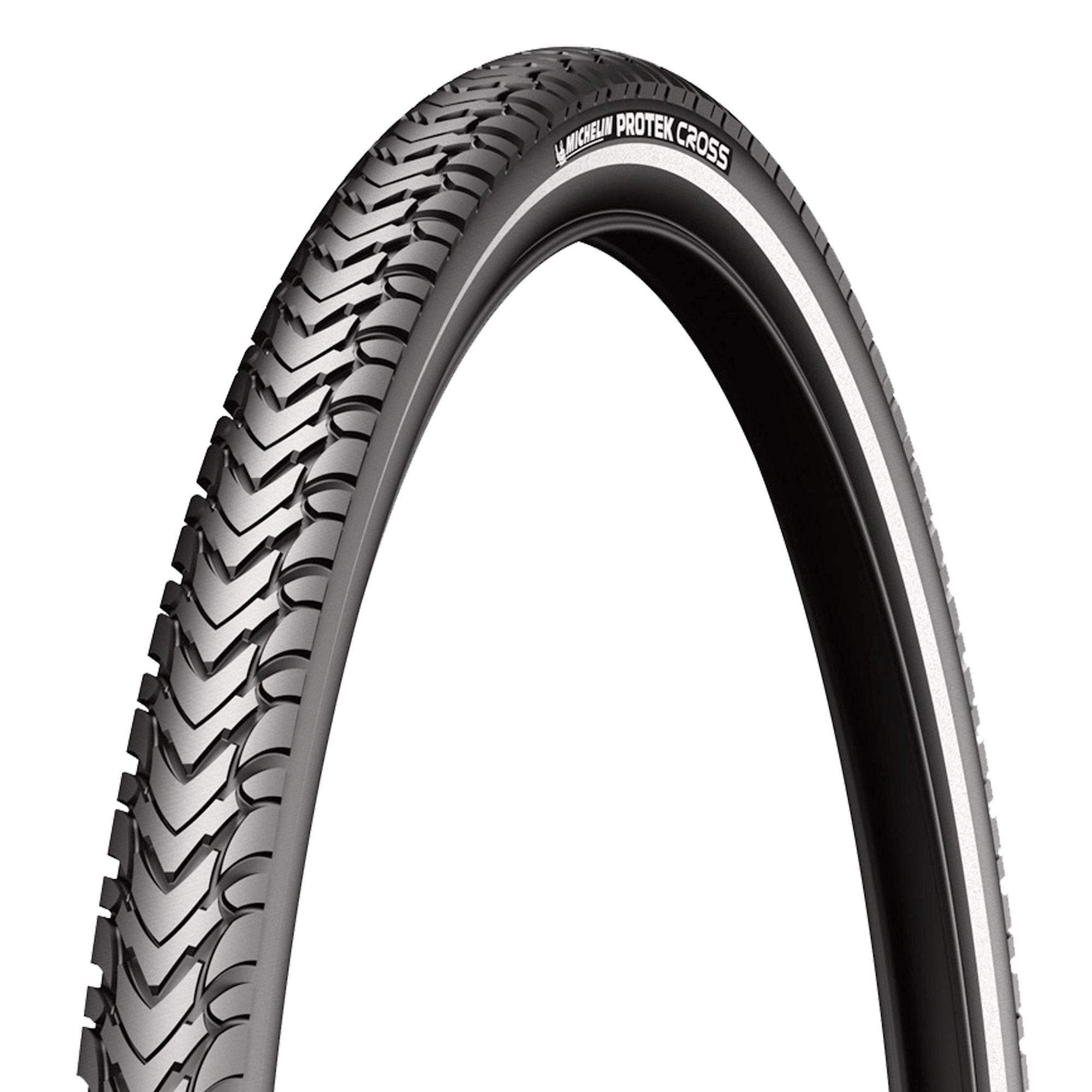 700c Bike Clincher Tyre Michelin Protek Cross Wire 700x35c Black/Reflective