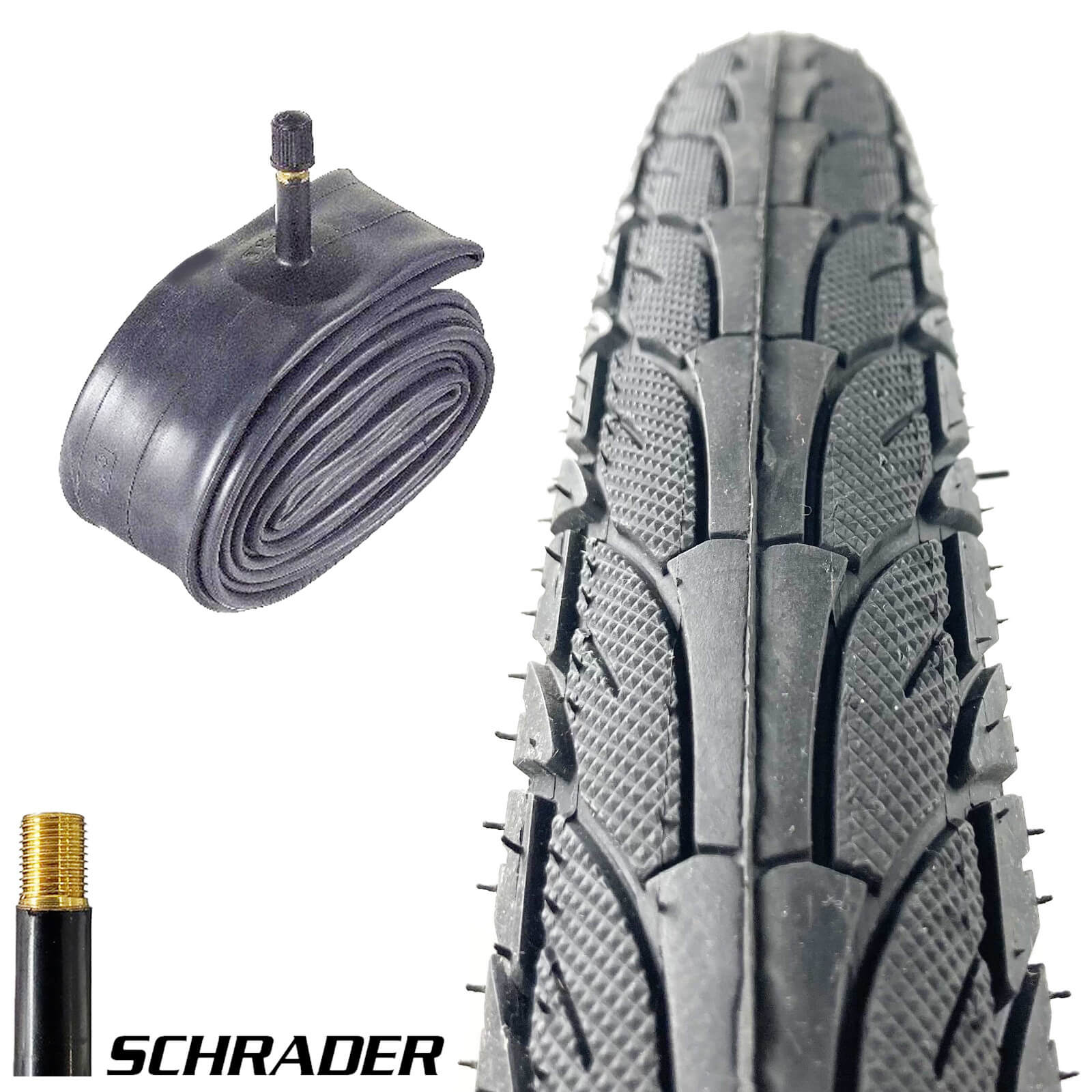29 Inch Bike Tyre DSI Slick 29x1.95" Reflective Sidewall Single Tyre Schrader Tubes