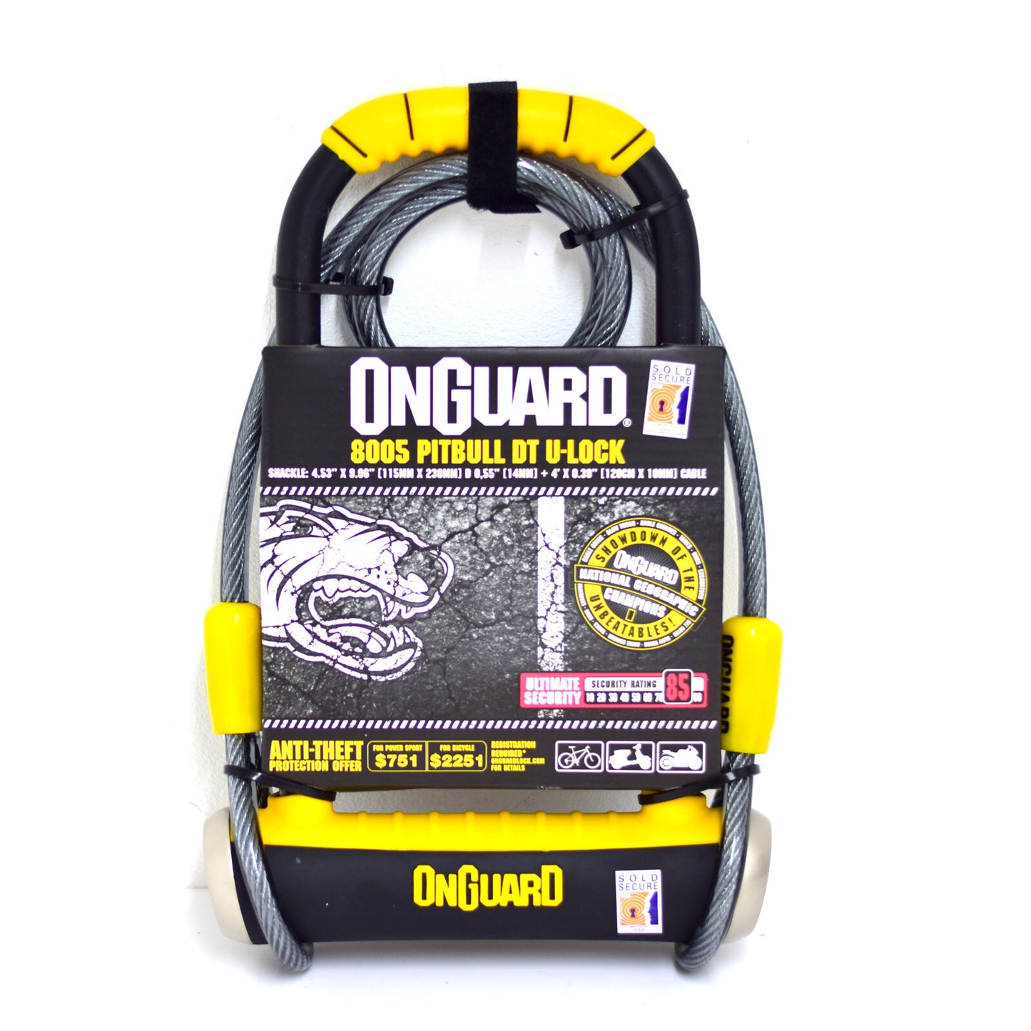 onguard fahrradschloss test Onguard Pitbull DT 8005 Bike D Lock Mit Kabel