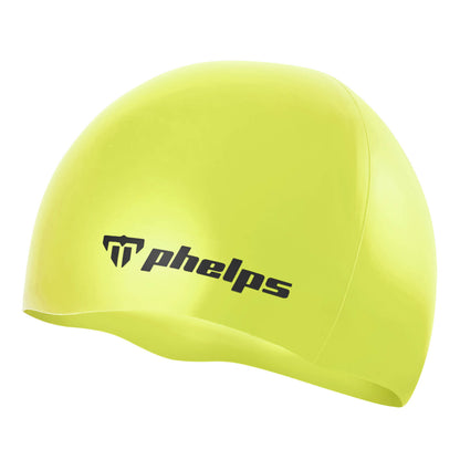Phelps Classic Silicone Men's Swimming Cap Bright Yellow
