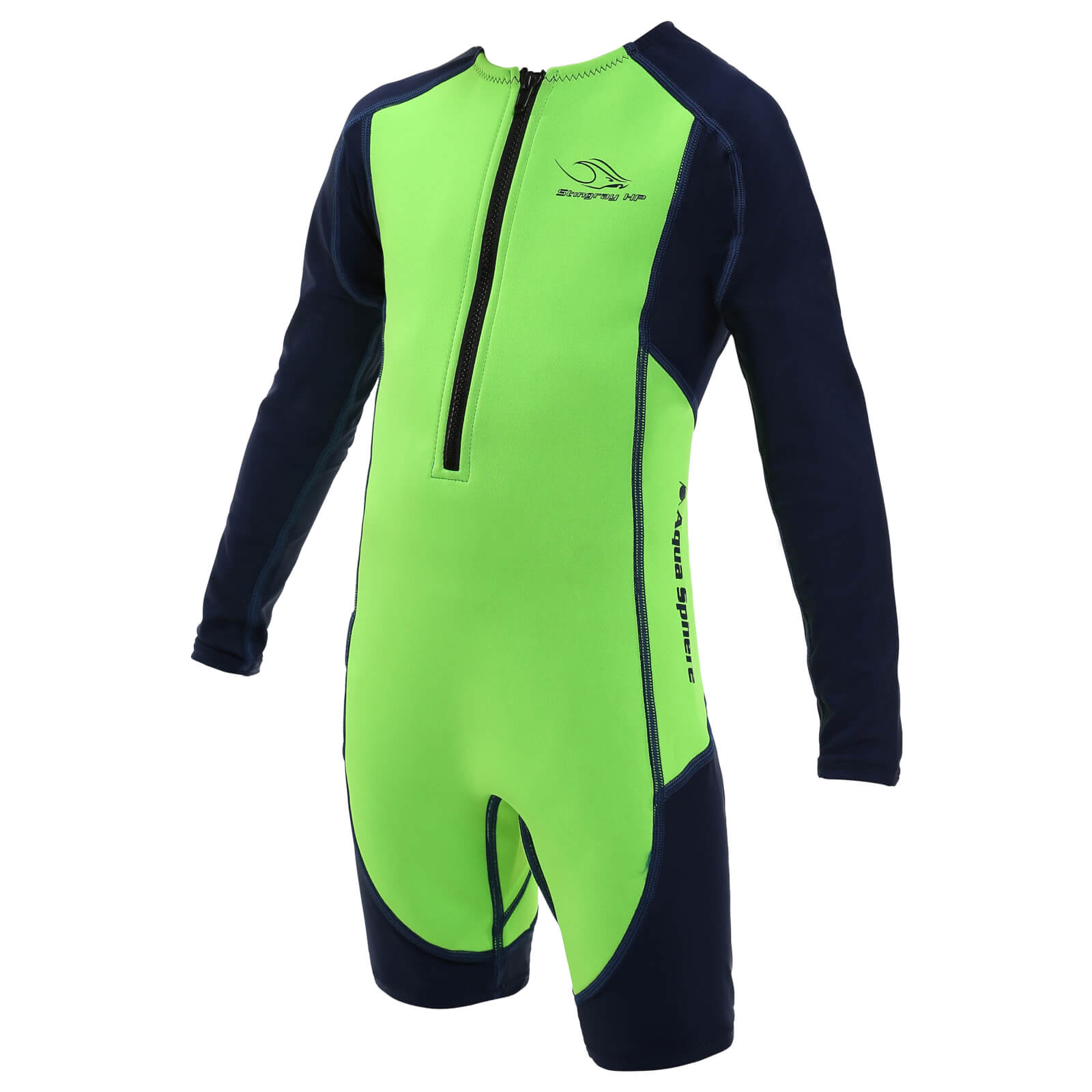 Kid's Swim Suit Aqua Sphere Stingray HP2 Long Sleeve Bright Green/Navy 8