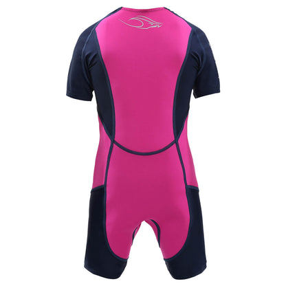 Kid's Swim Suit Aqua Sphere Stingray HP2 Short Sleeve Pink/Navy 12 Alternate 1