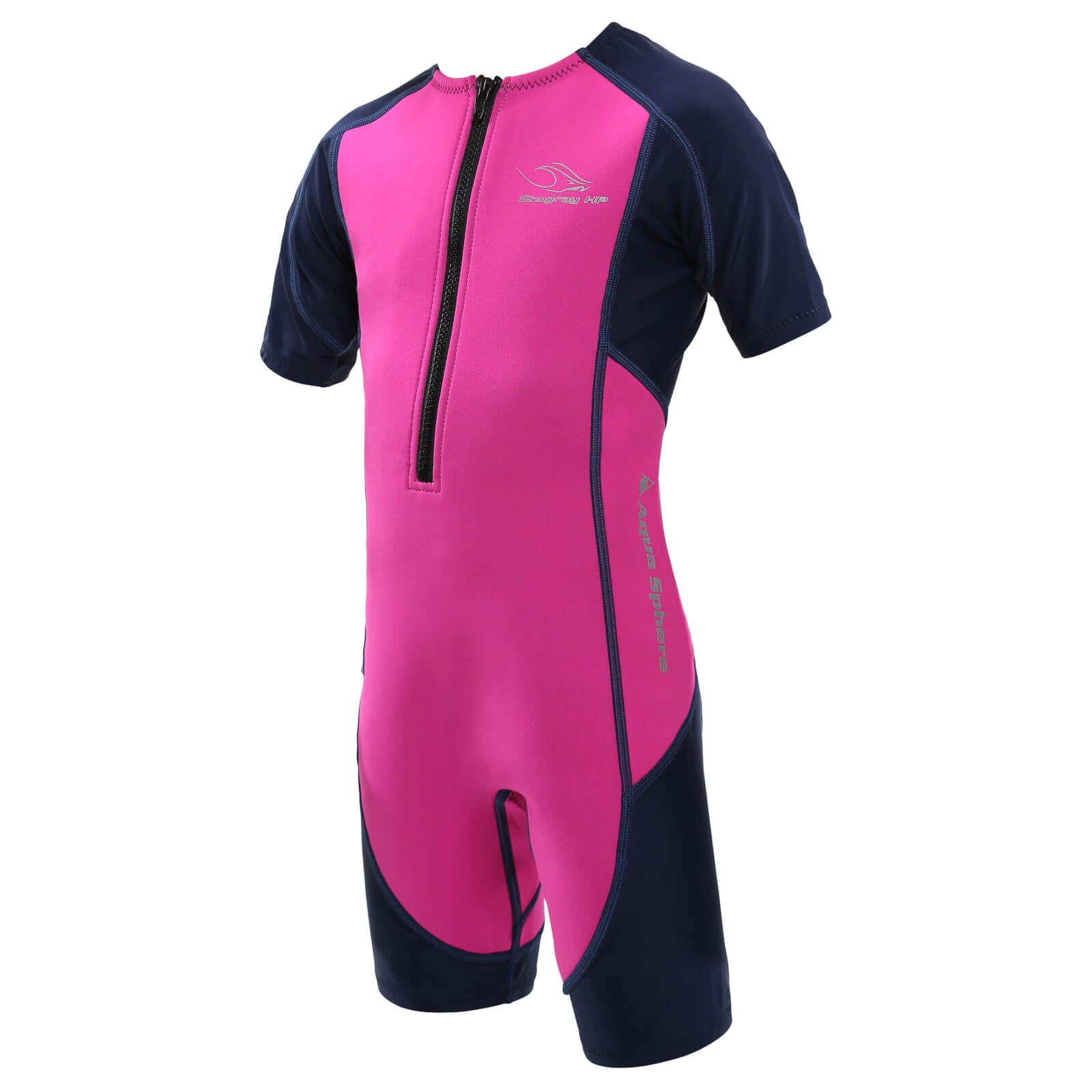 Kid's Swim Suit Aqua Sphere Stingray HP2 Short Sleeve Pink/Navy 12