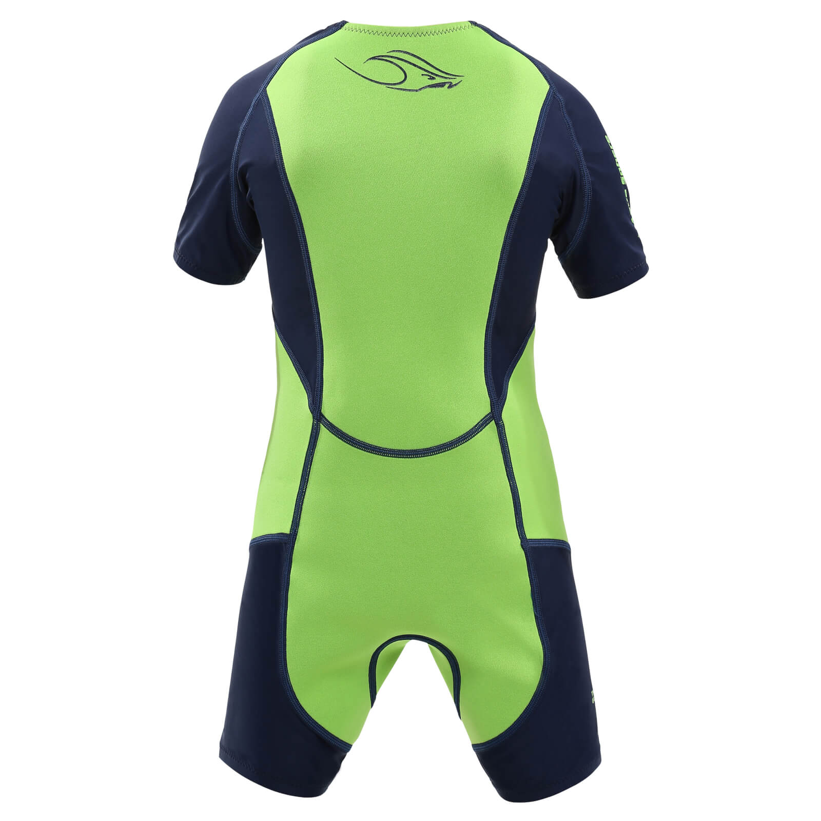 Kid's Swim Suit Aqua Sphere Stingray HP2 Short Sleeve Bright Green/Navy 12 Alternate 1