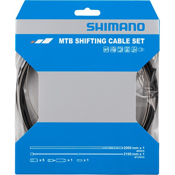Shimano MTB Gear Cable Set Stainless Steel Inner Black