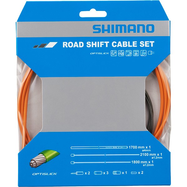 Shimano 105 5800 Tiagra 4700 Optislick Bike Inner & Outer Cable Set Orange