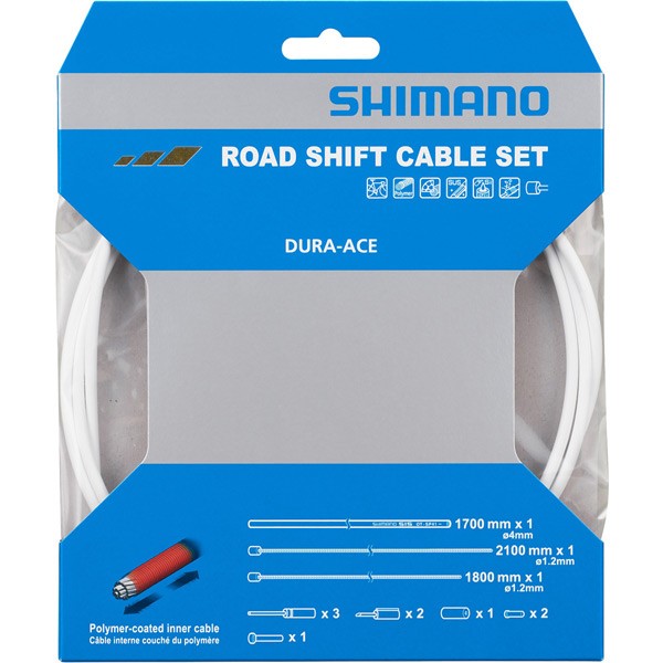 Shimano Dura Ace Road Bike Gear Outer Cable Set with Polymer Coated Inners White