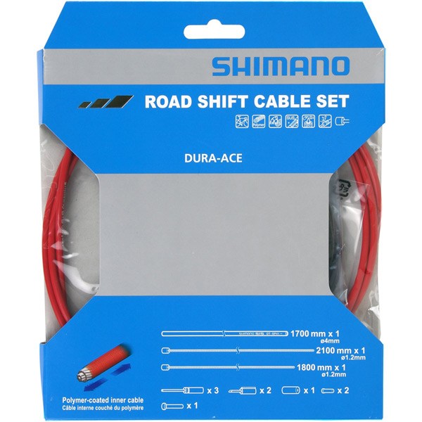 Shimano Dura Ace Road Bike Gear Outer Cable Set with Polymer Coated Inners Red