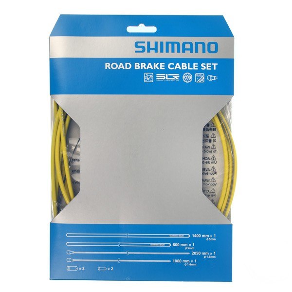 Shimano Road Brake Cable Set SIL-TEC Coated Inner Steel Wire Yellow