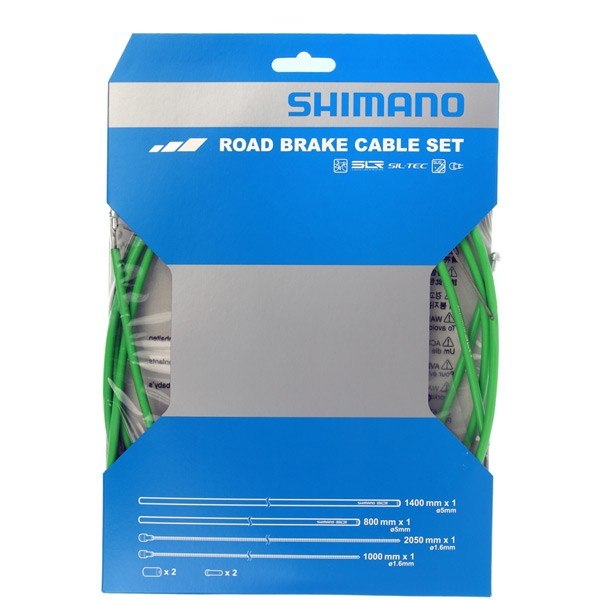 Shimano Road Brake Cable Set SIL-TEC Coated Inner Steel Wire Green