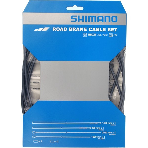 Shimano Road Brake Cable Set SIL-TEC Coated Inner Steel Wire High Tech Grey