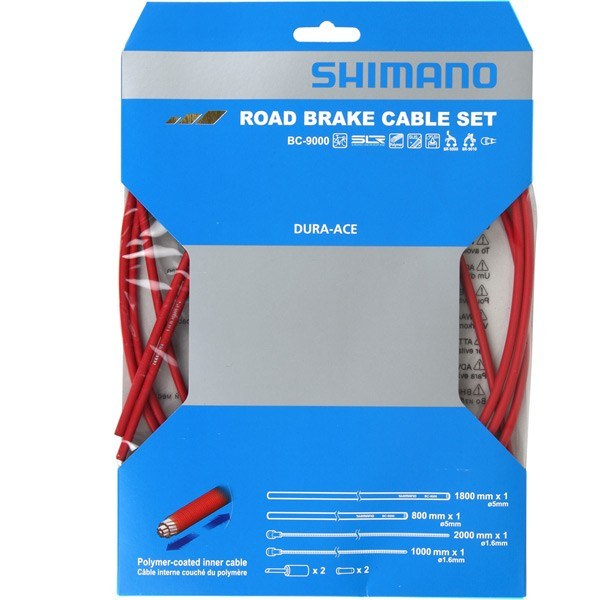 Shimano Dura-Ace 9000 Polymer Coated Inners Bike Brake Inner & Outer Cable Set Red
