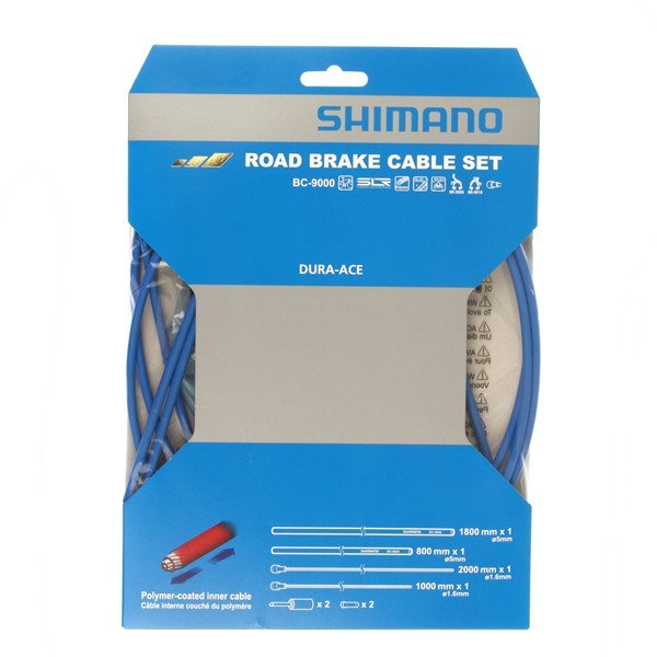 Shimano Dura-Ace 9000 Polymer Coated Inners Bike Brake Inner & Outer Cable Set Blue