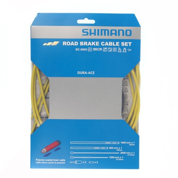Shimano Dura-Ace 9000 Polymer Coated Inners Bike Brake Inner & Outer Cable Set Yellow