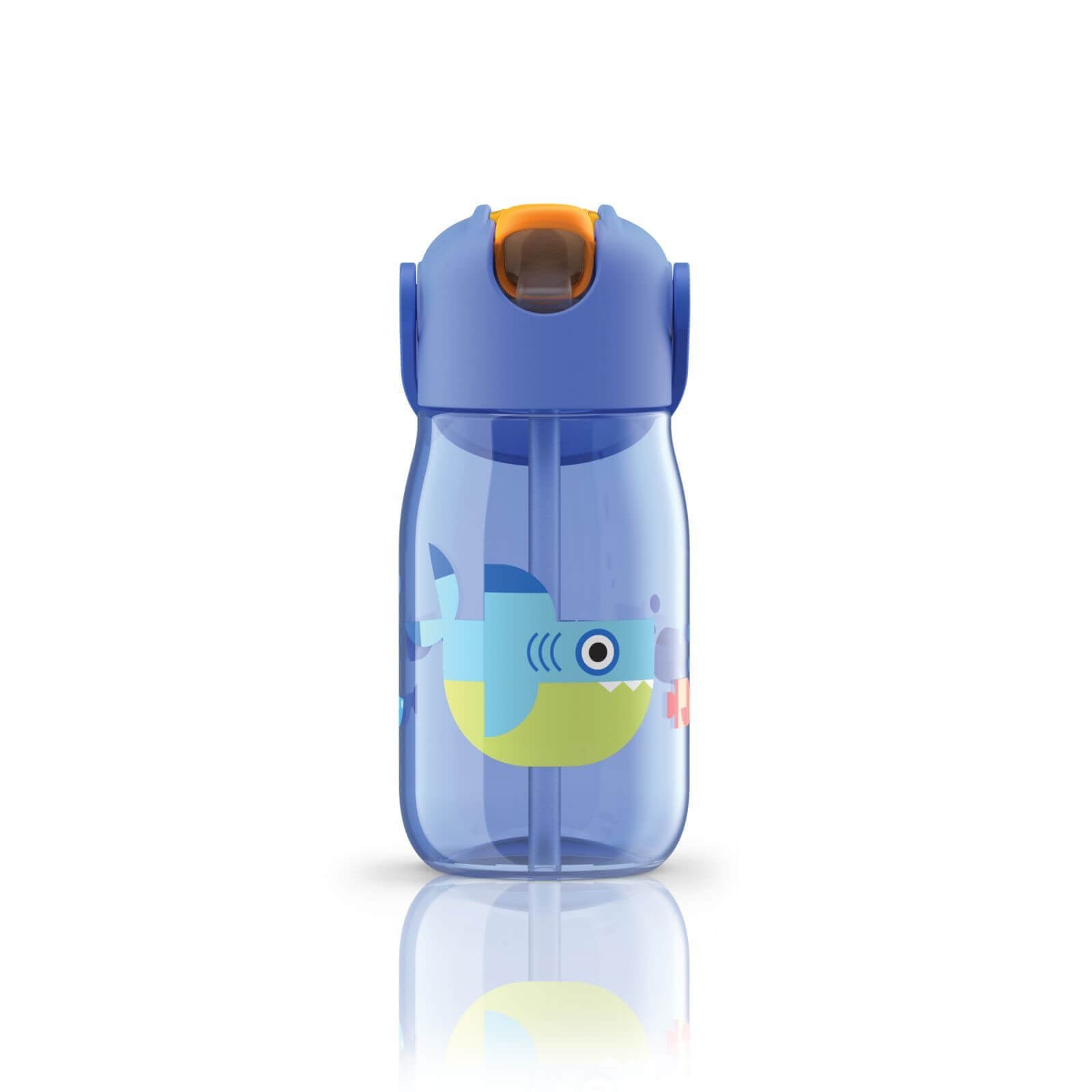 Zoku Kids Flip Straw Bottle 0.4L Sports Water Bottle Blue