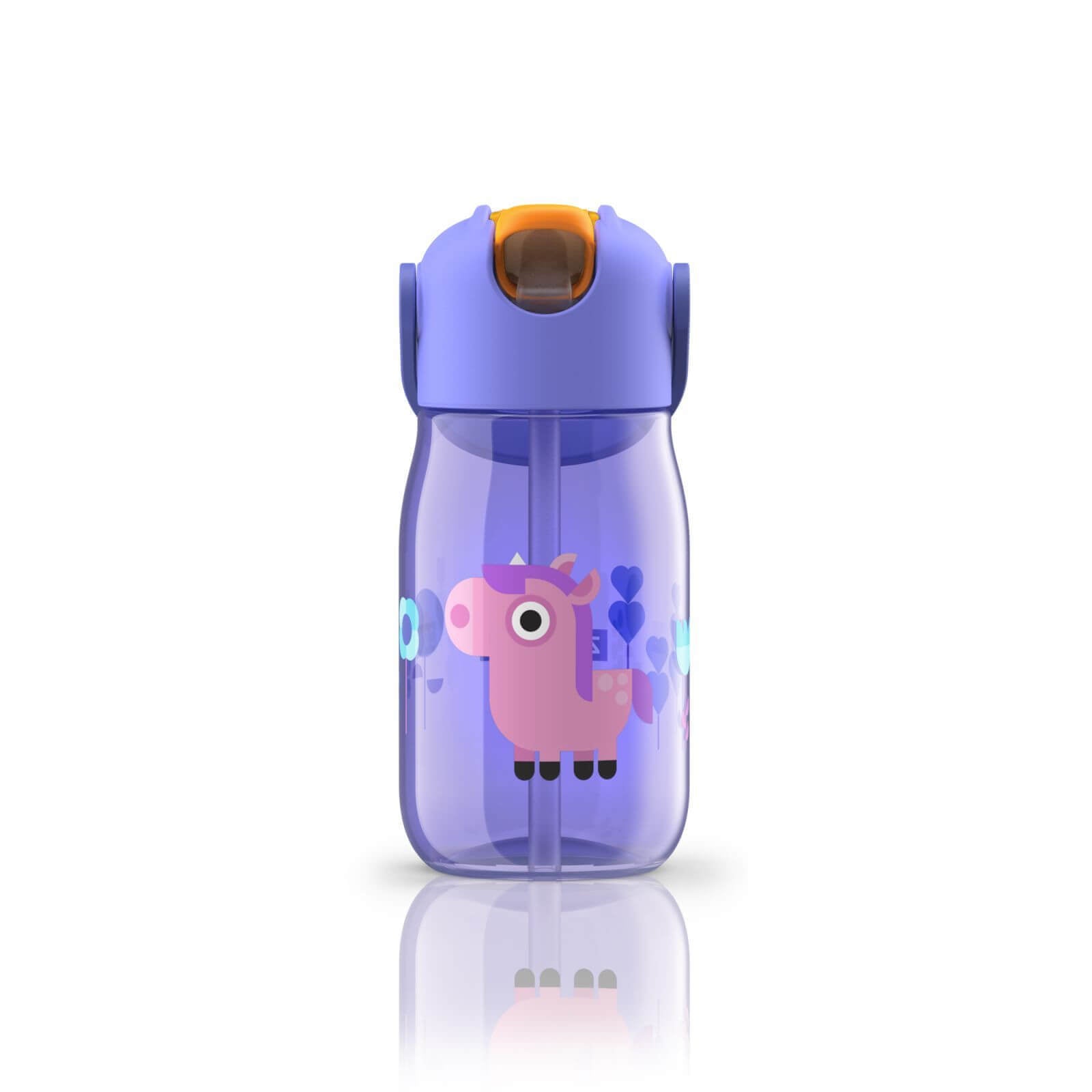 Zoku Kids Flip Straw Bottle 0.4L Sports Water Bottle Purple