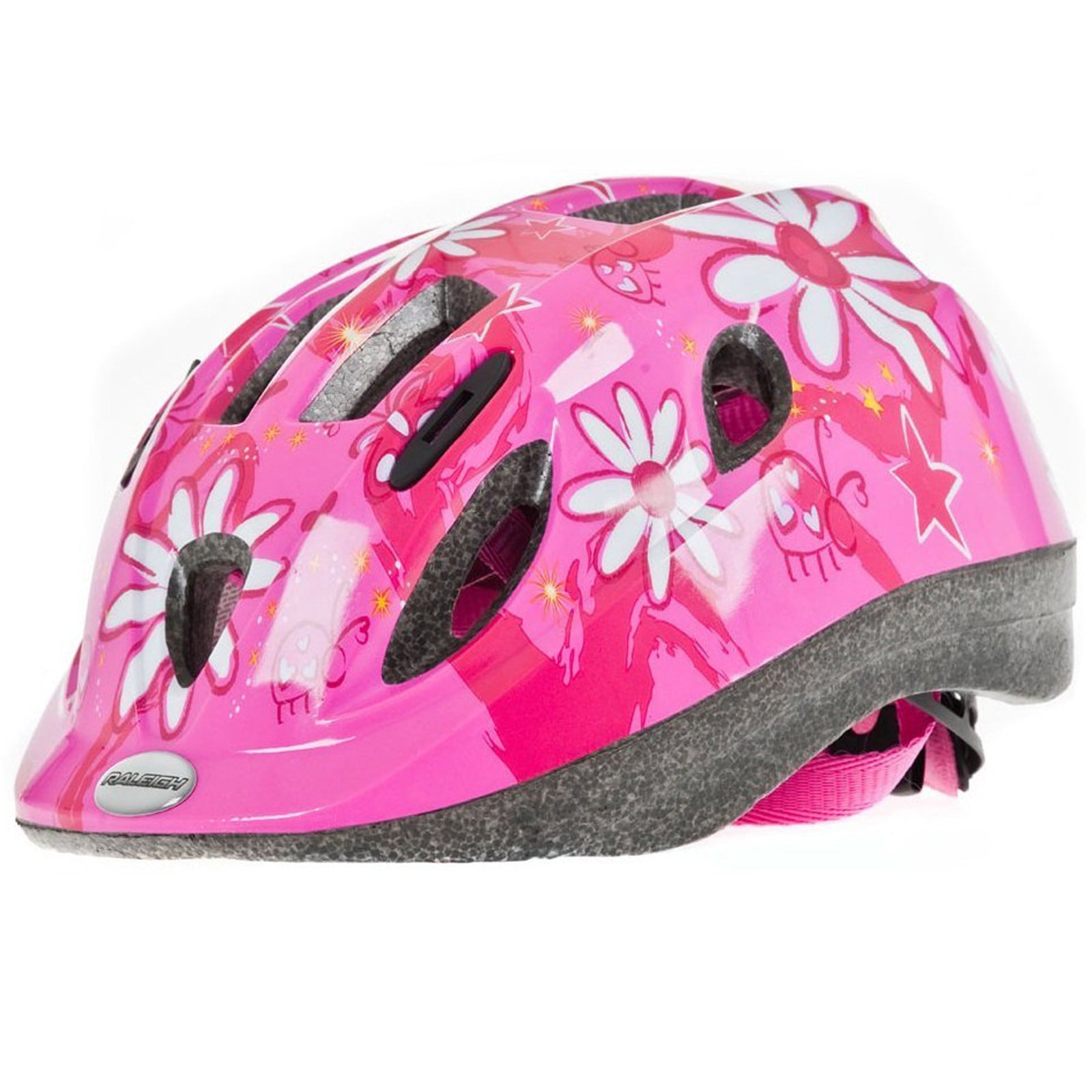 Raleigh Mystery Pink Flowers Kid's Cycling Helmet 48-54cm