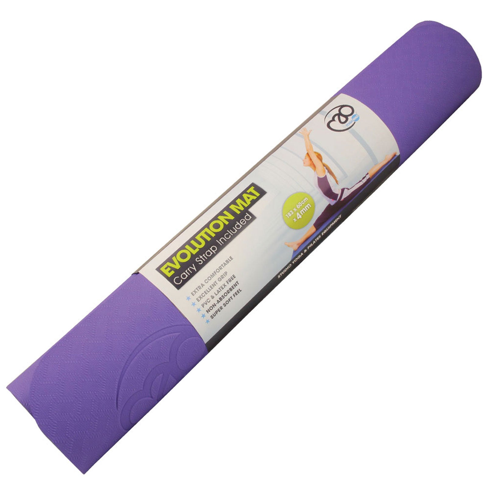 Yoga Mat with Carry String 4mm Purple and Grey Alternate 2